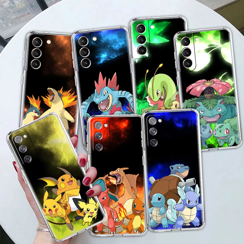 

Pokemon Cute Pikachu Clear Case For Samsung Galaxy S22 S20 FE S21 S10 S9 Plus Note 20 Ultra 10 Lite Transparent Phone Shell