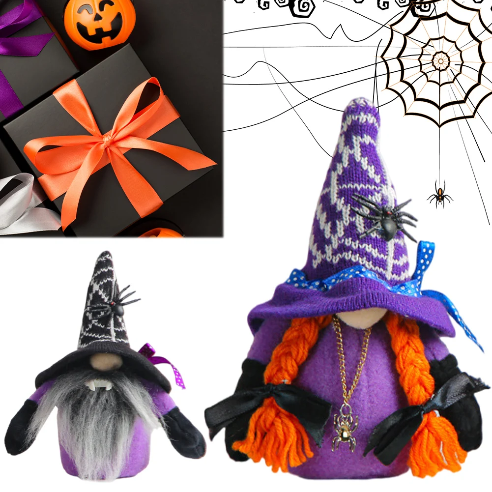 Милые пауки-гномы плюшевые куклы украшения в виде гнома на Хэллоуин безликие