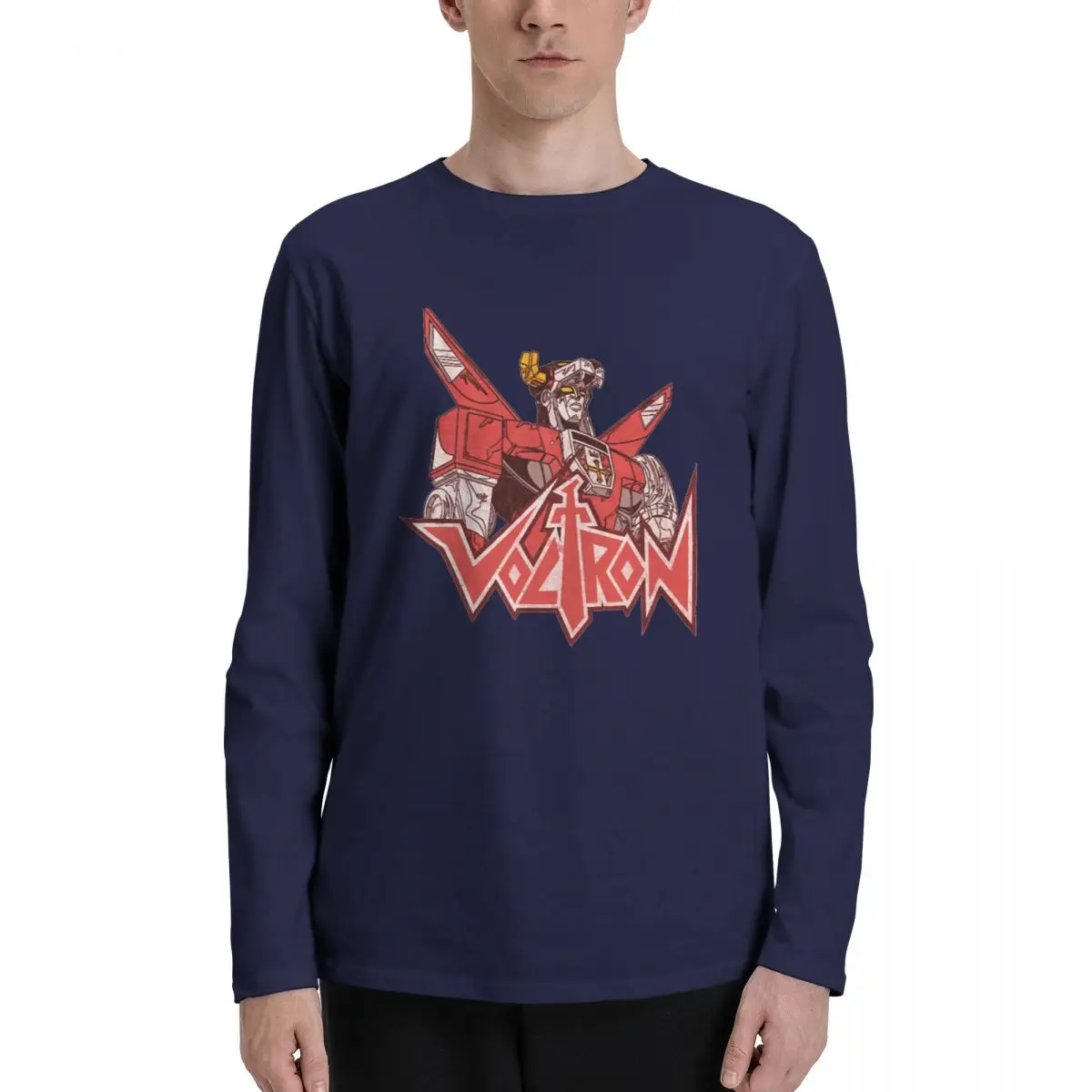 Футболка Voltron с длинным рукавом изображением робота Лев выцветающего золотого