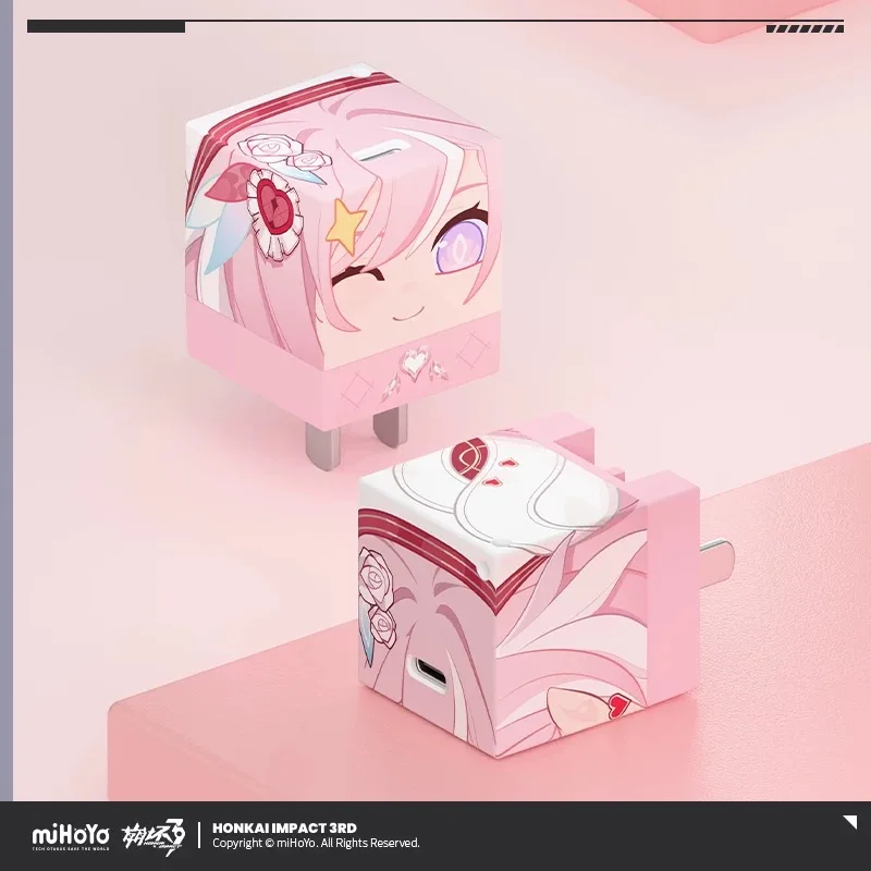 Фото В наличии: Оригинальное зарядное устройство MiHoYo Honkai Impact 3 Theresa Elysia DELIFANG De Cube Fast Charger 35W для косплея, аниме, игр, Type-C, подарок №3