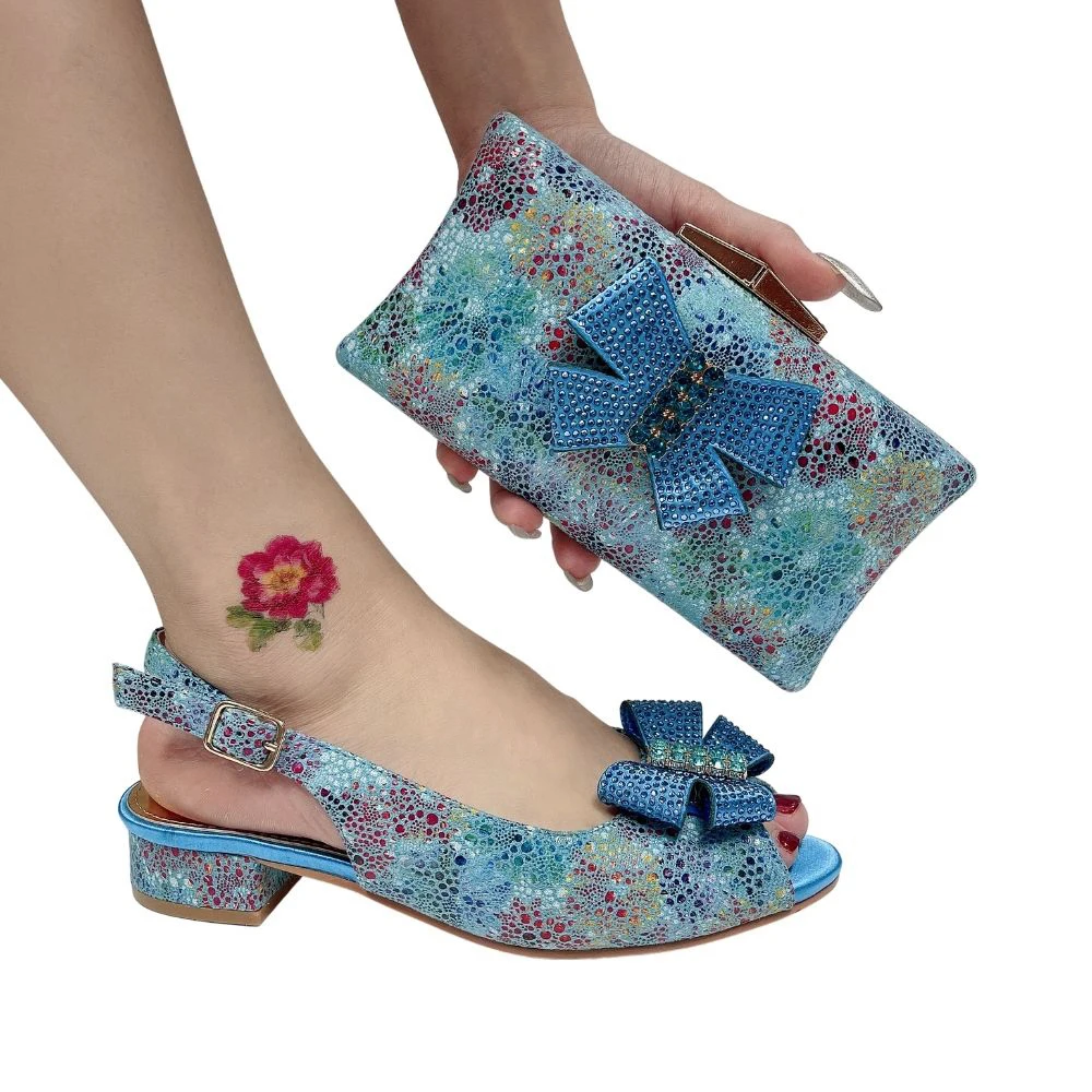 

Women Low Heels Shoe and Bag Set Italian Comfortable Sandals for Lady Summer NEW Arrivals 2022 Italy Designer Low Heel Shoe Bag