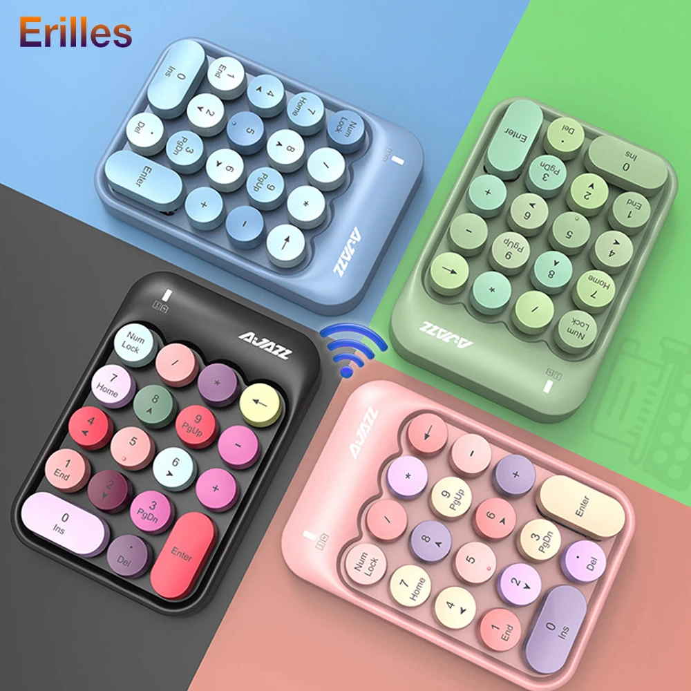 

2.4G Wireless Keyboard Mini 18 Keys Numeric Keypad Computer Digital Keyboard For PC Accounting tasks Pink Keyboard-006