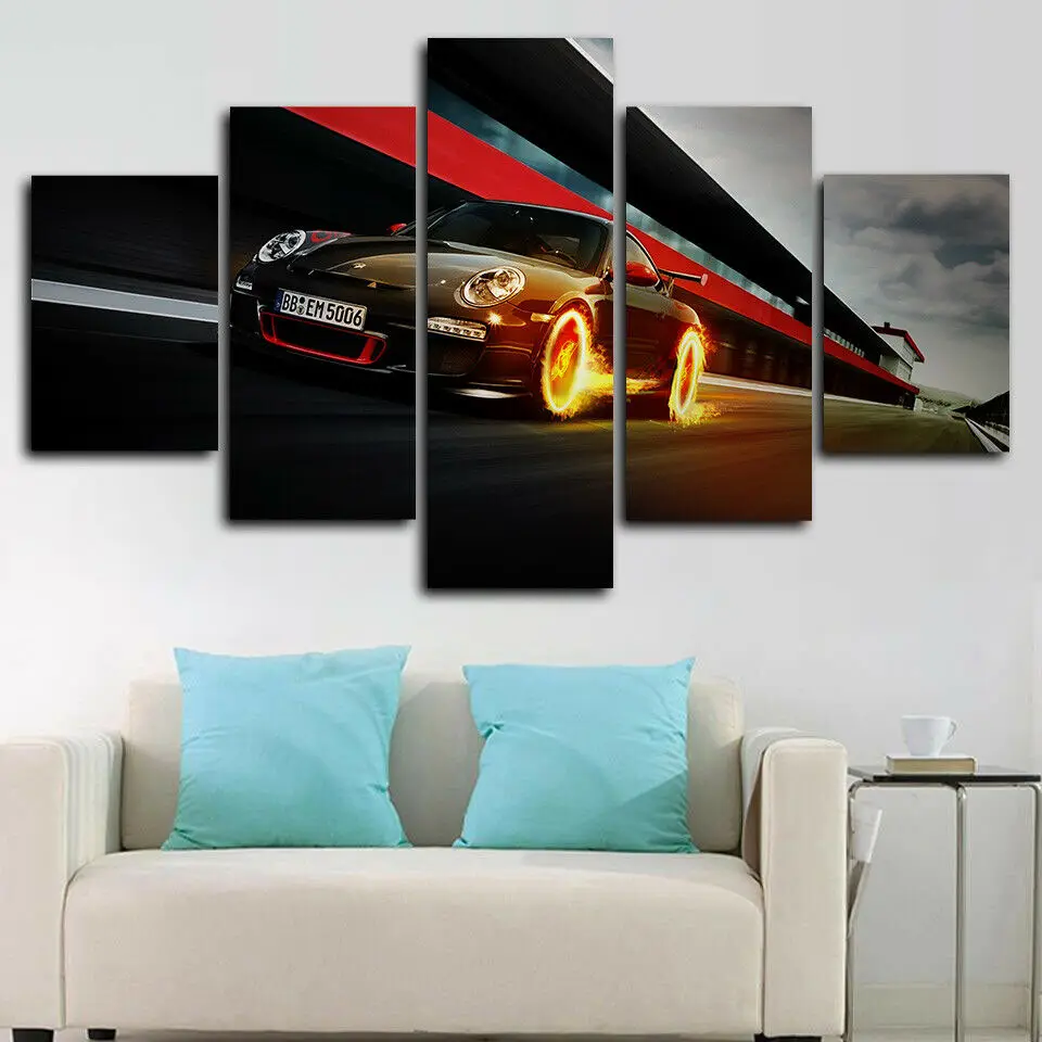 

HD Printed 5 Pcs Canvas Art Wall Decor Abstract luxury GT3 RS Sports Car CANVAS SET Wall Art Pictures Home Decor Print Painting