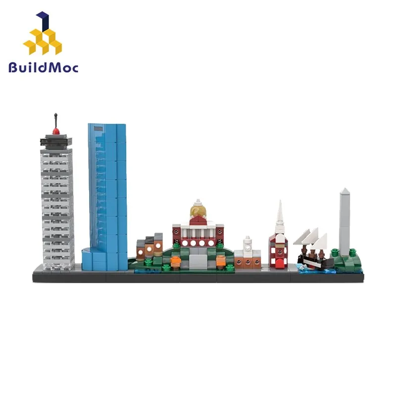 

Buildmoc City Architecture Boston Skyline 455PCS Set Building Blocks Kits Toys for Children Kids Gift Toy Bricks Citys Block