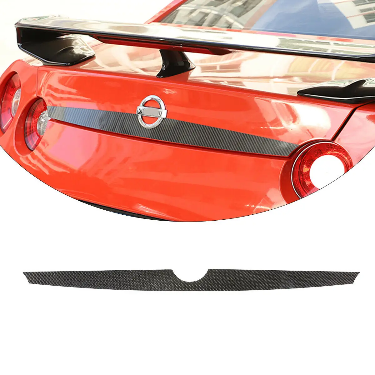

Soft Real Carbon Fiber Rear tail sticker Decorative Decoration Trim Fit for Nissan GTR R35 2008-2016 Exterior Car Accessories