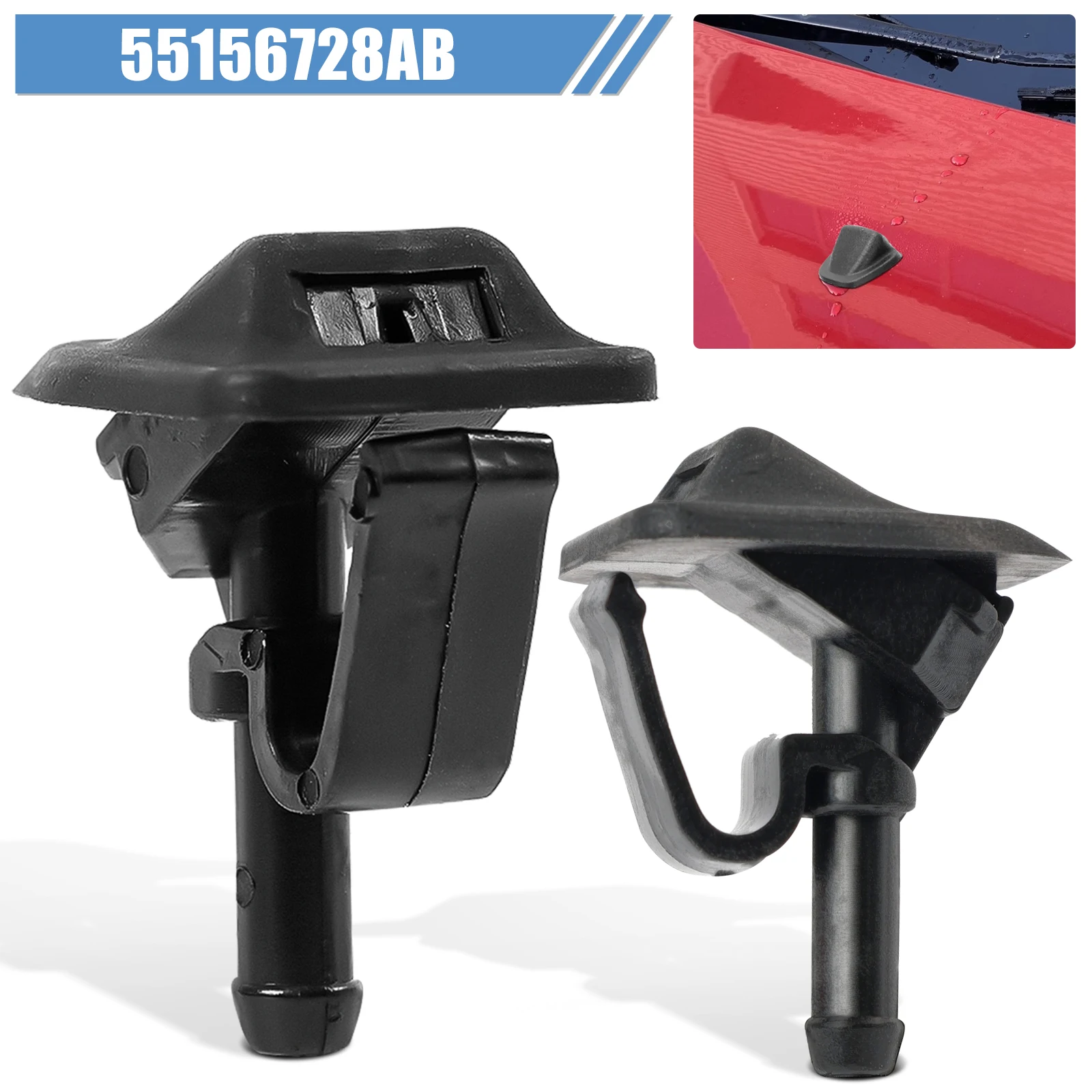 

Форсунки омывателя переднего лобового стекла Erick для Jeep Wrangler 2002-2012 TJ 2002-2006 OE # 55156728 Распылитель воды с вытяжкой AB