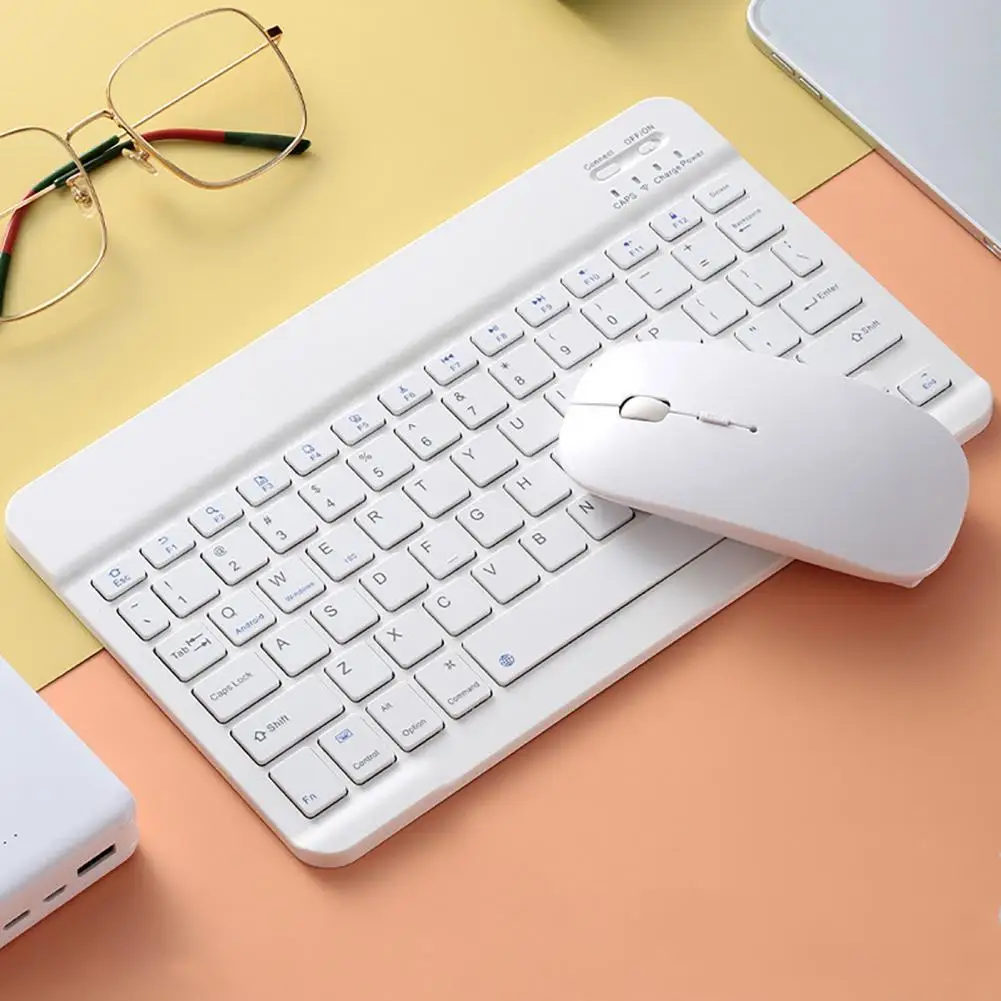 Wearable Long Standby Plug and Play Jelly Color Full Size Cordless Keyboard Mouse Compatible with Android System