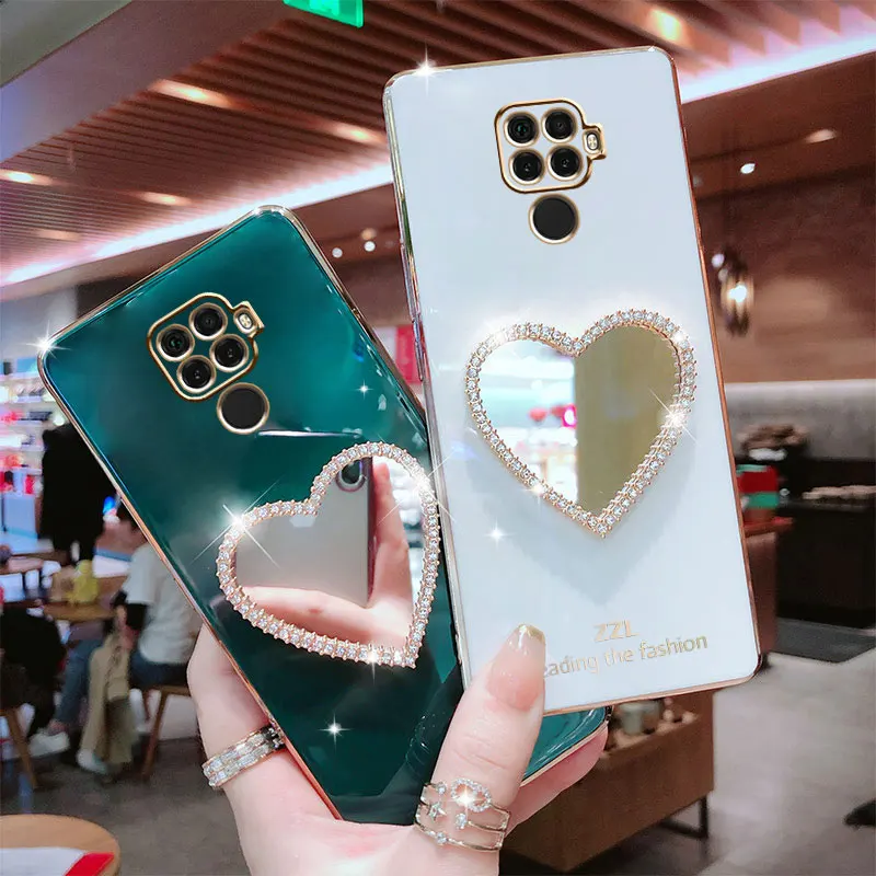 

Luxury Plating Mirror Phone Case For Redmi Note9 Cases Fashion Glitter Soft Cover Xiaomi Redmi Note 9 pro 9s 9T 10 9C 9A Case