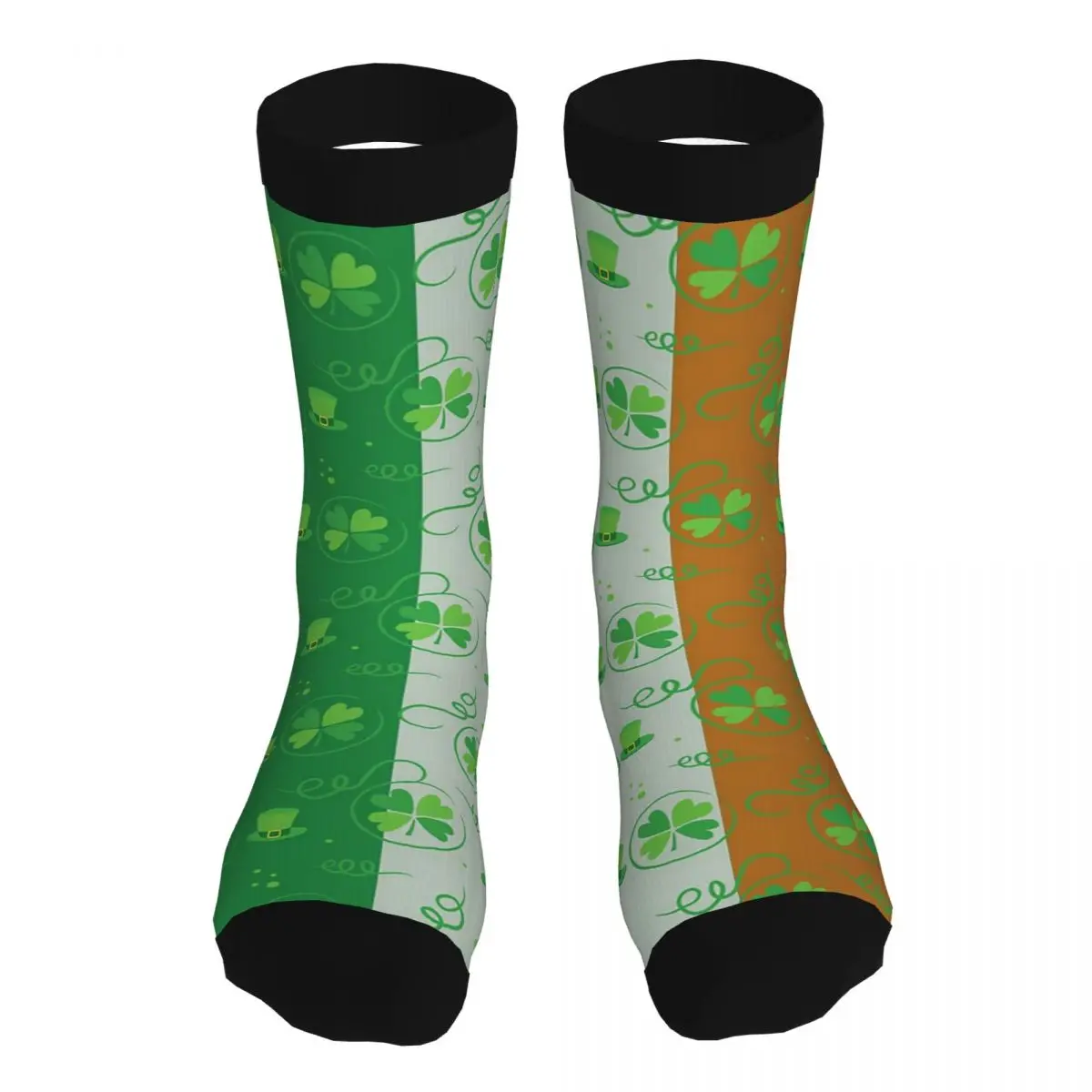 

St. Patrick's Day Irish Clover Socks Men's 90% Polyester Casual Middle Tube Socks Thick Birthday Present