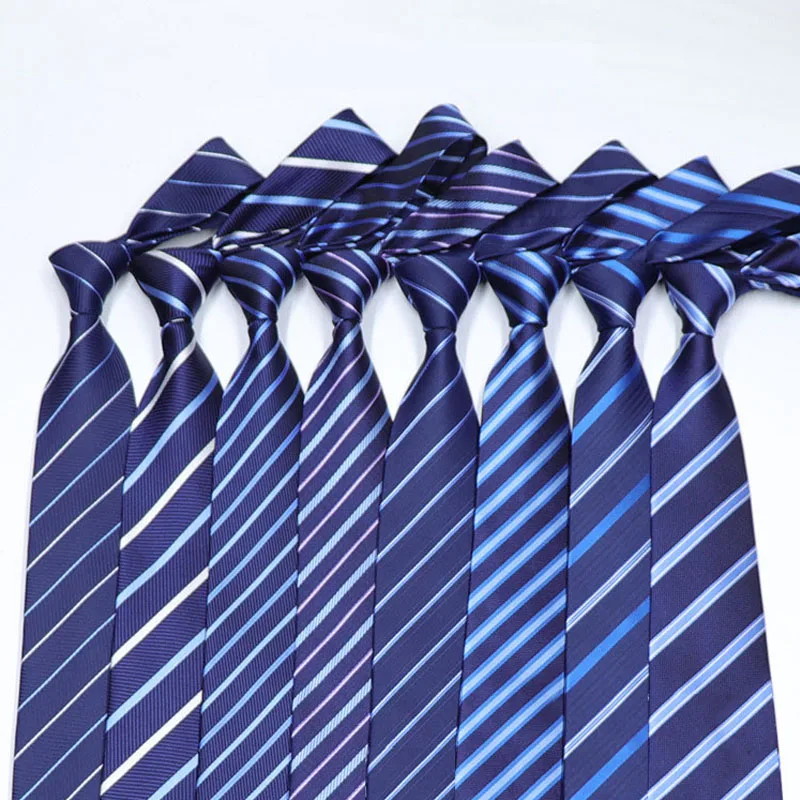 Corbatas a rayas para hombre, Bule oscuro, azul claro, corbata de cuello a rayas clásicas, accesorios de traje masculino