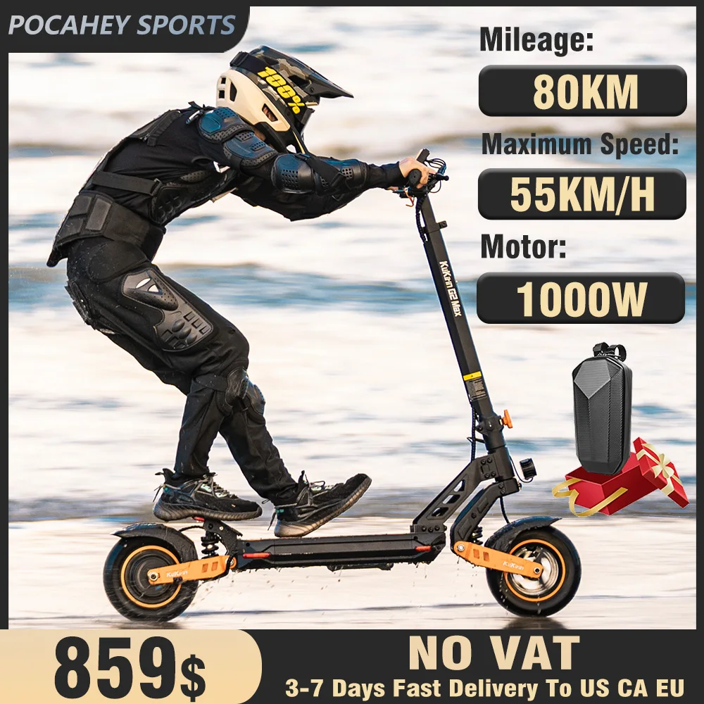 

G2 Max Adults Electric Scooter 1000W 48V 20AH 55km/h Max Speed Fast Cool Electric Skateboard 10 inch Off Road eScooter with seat