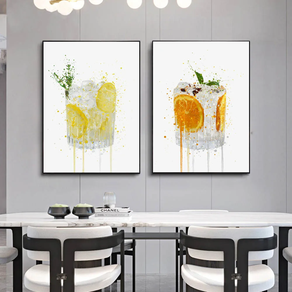 Модное искусство уникальный постер для фруктов коктейлей холодных напитков