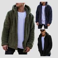 top selling product in 2022 europe america autumn winter new mens casual fashion warm fluffy hooded jacket