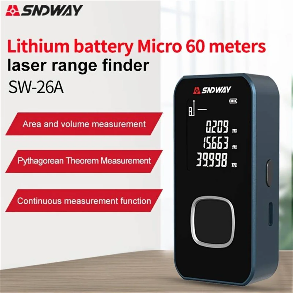 

SNDWAY Laser Rangefinder Mini Trena Laser Tape Measure Rechargeable Laser Distance Meter Digital Rangefinder Lazer Meter - SW24