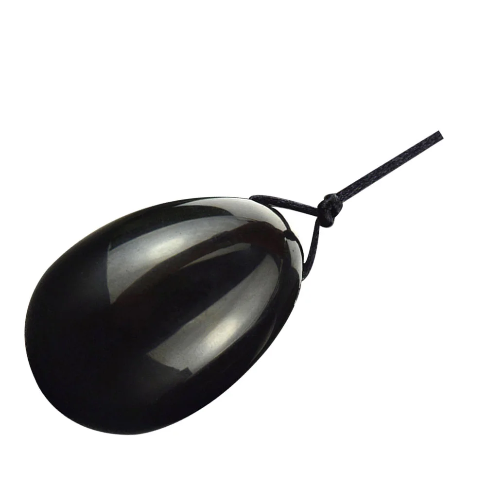 

Natural Obsidian Yoni Egg Drilled Jade Egg for Kegel Exercise Pelvic Floor Muscles Exercise Health Care