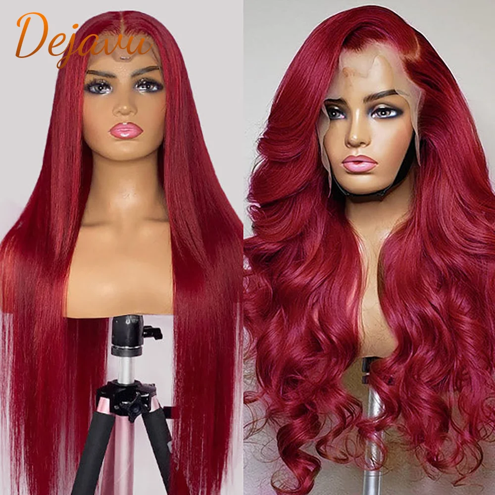 Red Lace Front Human Hair Wigs 13x4/13x6 Frontal Body Wave Wig Burgundy 99J Lace Frontal Human Hair Wig For Women