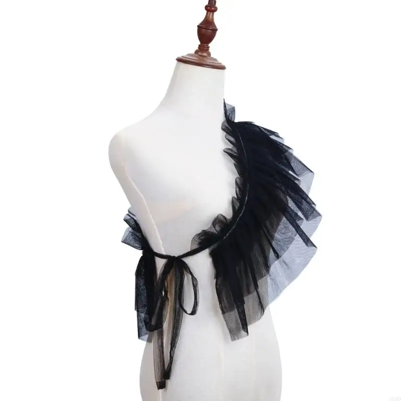 39BD Vintage Ruffled Sharug Shal для женщин Аниме Ложные воротнички аксессуары косплей
