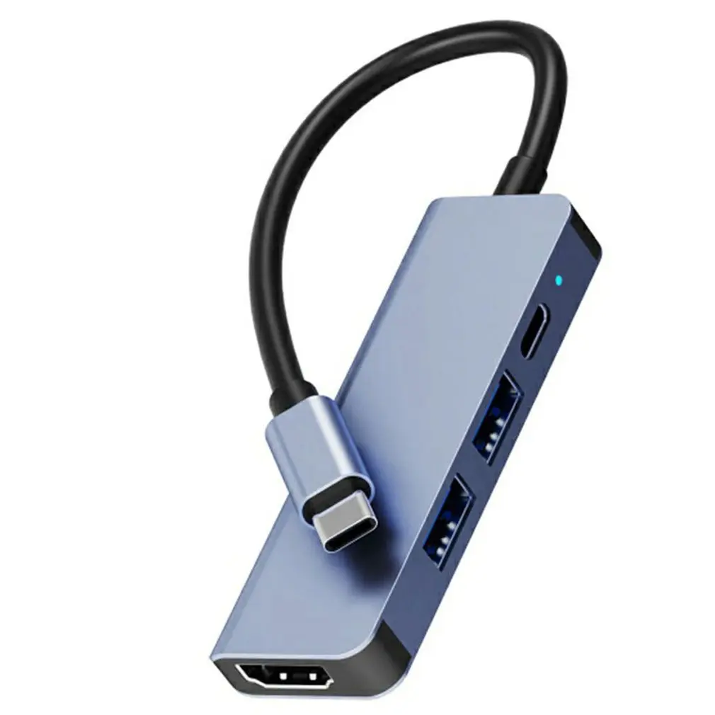 

Многофункциональный 4-в-1 Адаптер USB 2,0 Type-C к HDMI-совместимый хаб PD зарядка портативный металлический концентратор Прямая поставка