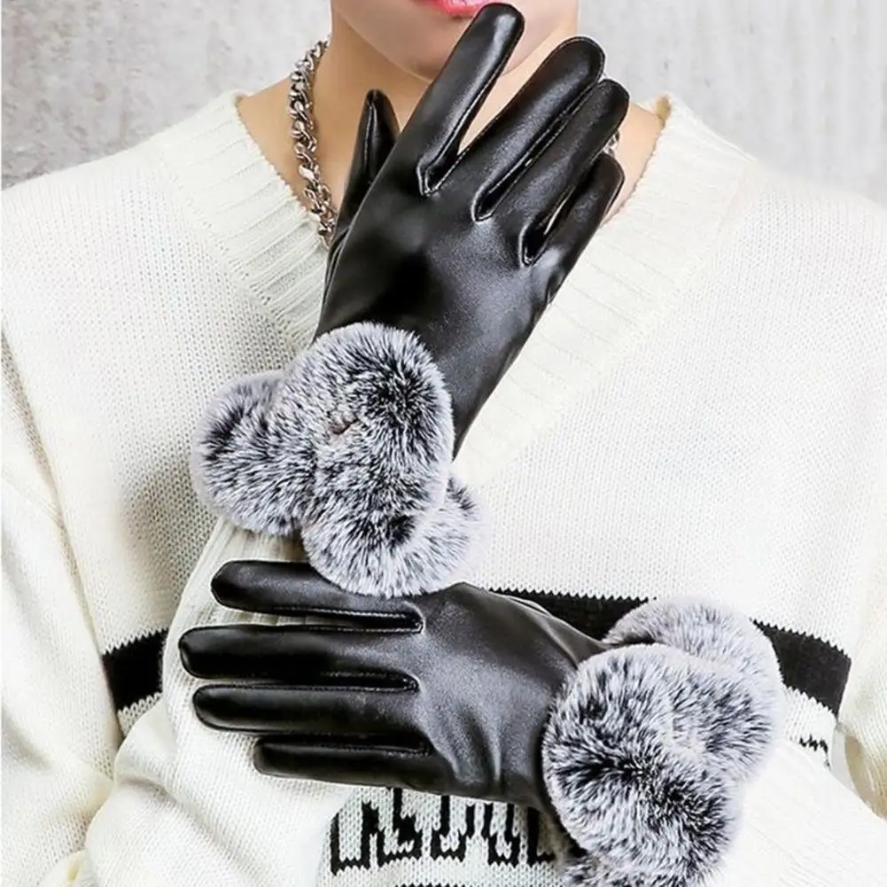 

1 Pair Motorcycle Gloves Simple Thickened Wear-Resistant for Going Out Winter Gloves Ski Gloves