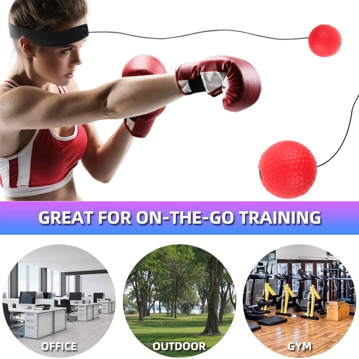 

Boxing Reflex Speed Punch Ball Adjustable Breathable Boxing Ball Headbands Hand Eye Coordination Training Boxing Equipment