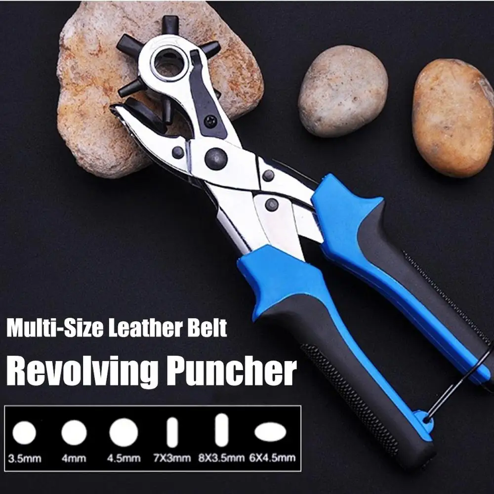 

Leather Belt Revolving Puncher Eyelet Hole Hand Plier Craft Tools Strap Machine Sewing Puncher DIY Hand Tools Multi-Size