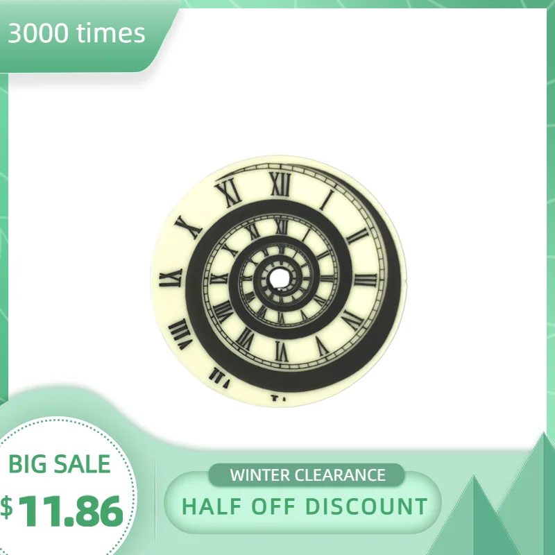 Enlarge 28.5mm Dial Watch Accessories Roman Dial Spiral Green Glow Fit For NH35/36/4R/7S Movement