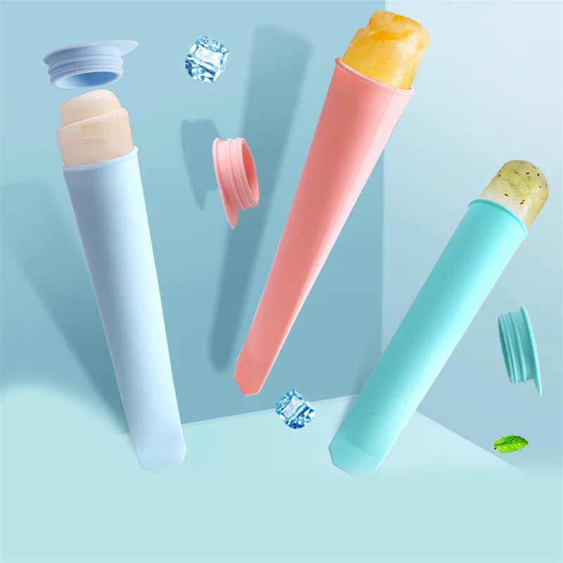 1 шт. силиконовая форма для трубок льда с крышками красочная крема лоток