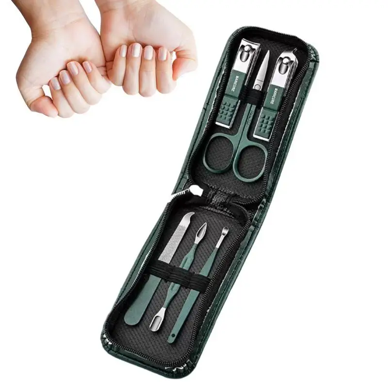 

Nail Scissors Set 6pcs Professional Pedicure Set Personal Care Set Grooming Kit Steel Nail Clippers Scissors Pedicure Tools Kit
