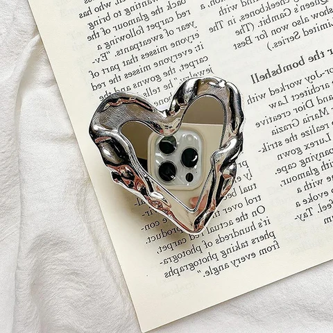 1 шт., зеркальный держатель для телефона, зеркало в форме сердца, держатель для пальцев, подставка для телефона Griptok, аксессуары для мобильного телефона