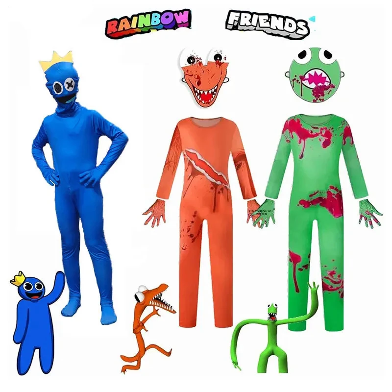 

Радужный костюм для друзей, костюм для мальчиков, косплей, страшная игра, Хэллоуин, один комбинезон, одежда для дня рождения