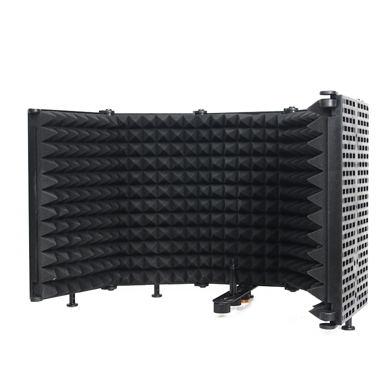 

5 Panel Foldable Recording Studio Microphone Isolation Cover Recording Sound-Absorbing Foam Panel with Shock Mount