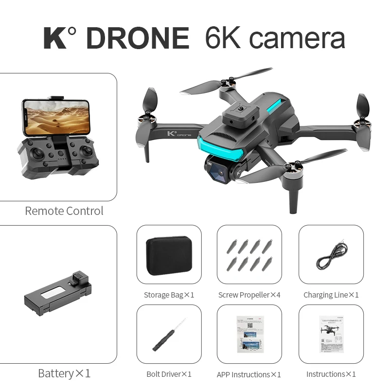 6K HD Двойная камера с WIFI широкоугольная FPV передача в реальном времени