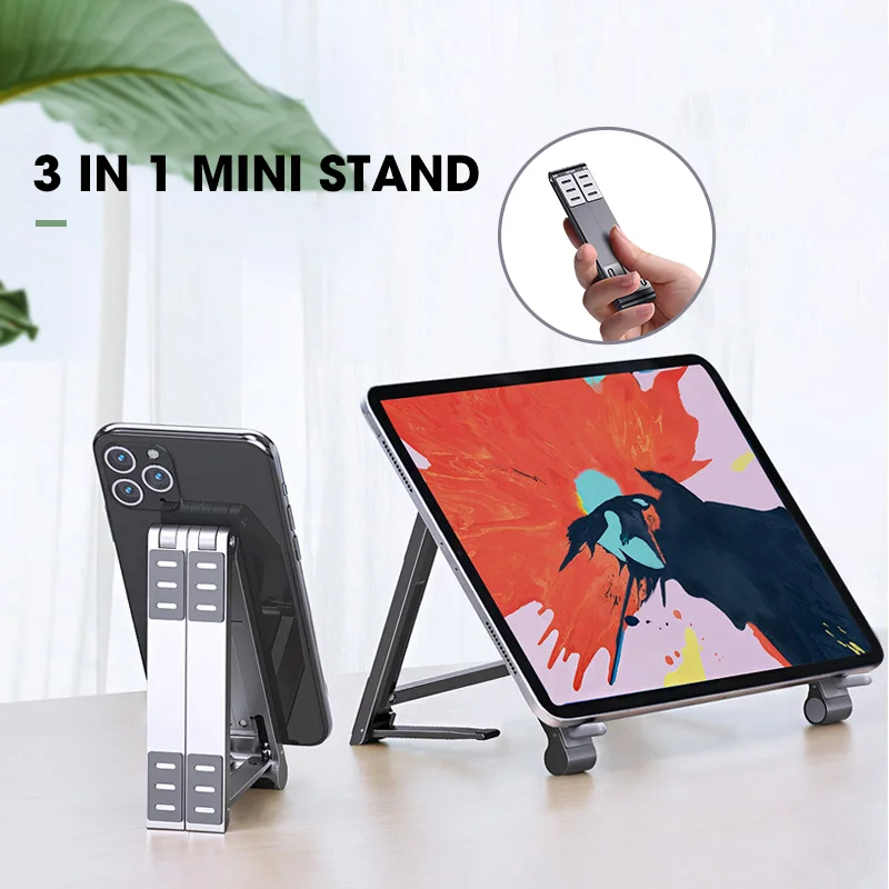 

Portable Mini Laptop Stand Holder Adjustable Phone Stand Support 3 in 1 Notebook Stand Desk Holder For Macbook Accessories