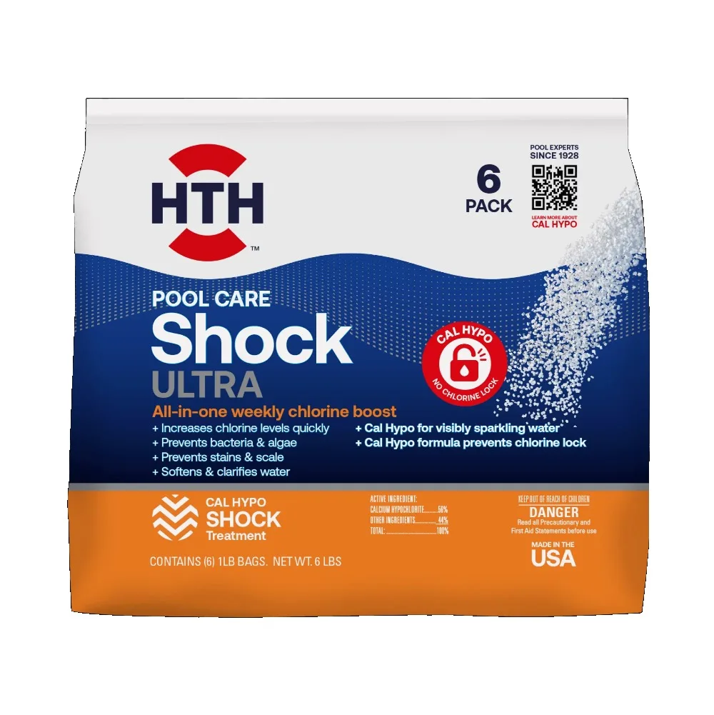

HTH Pool Care Shock Ultra for Swimming Pools, Pool Chemicals, 1lb (Pack of 6)