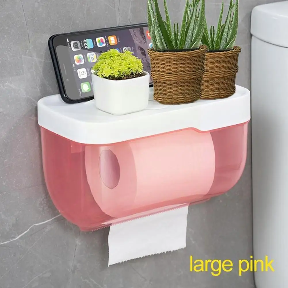 

Прозрачный держатель для туалетной бумаги, водонепроницаемый футляр для хранения без отверстий, контейнер для хранения полотенец для ванн...