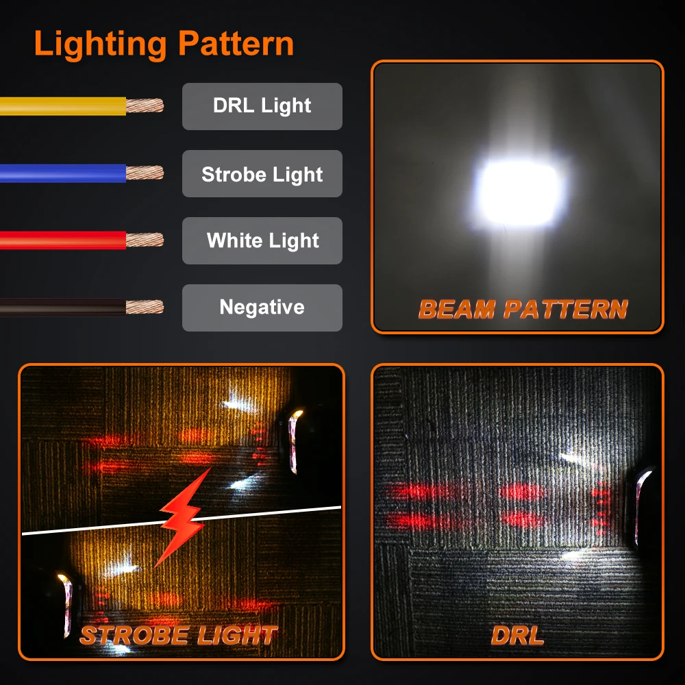 POVTOR 6-дюймовый светодиодный рабочий фонарь боковой шутер вспомогательный DRL