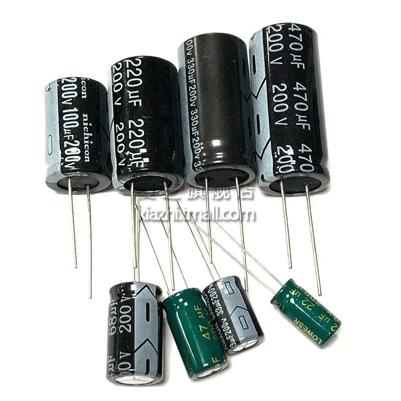 Фото 200v 22uf 33uf 47uf 68uf 100uf 220uf 330uf 470uf алюминиевые электролитические конденсаторы 200wv 200vdc 220v100uf 200v220uf 200v330uf №3