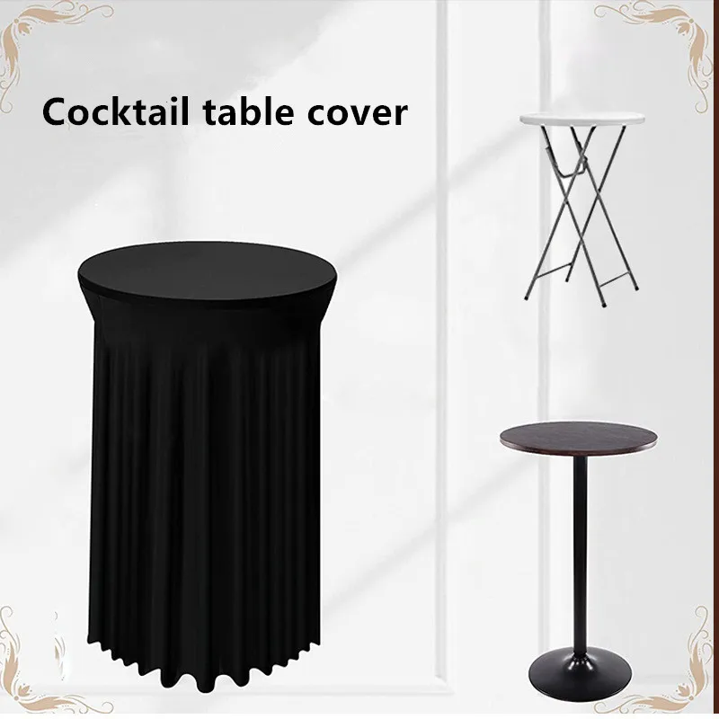 S Spandex Stretch Tablecloths Black White 23-35inch Fitted Table Dress For Wedding Party Banquet