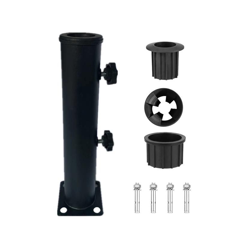 

R7RC Outdoor Umbrella Stand with Pipe Cover Lifting Ear Kit Metal Flag Pole Holder