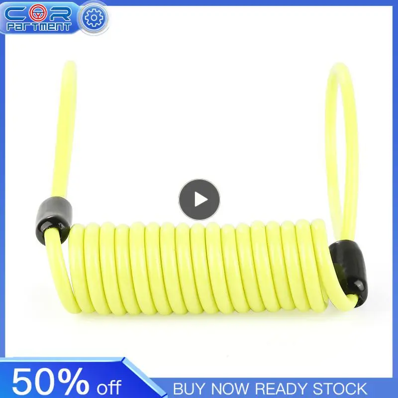 

1/2/3PCS 120cm Bike Scooter Motorcycle Motorbike Disc Lock Reminder Coil Cable Bicycle Security Spring Reminder Cable Yellow