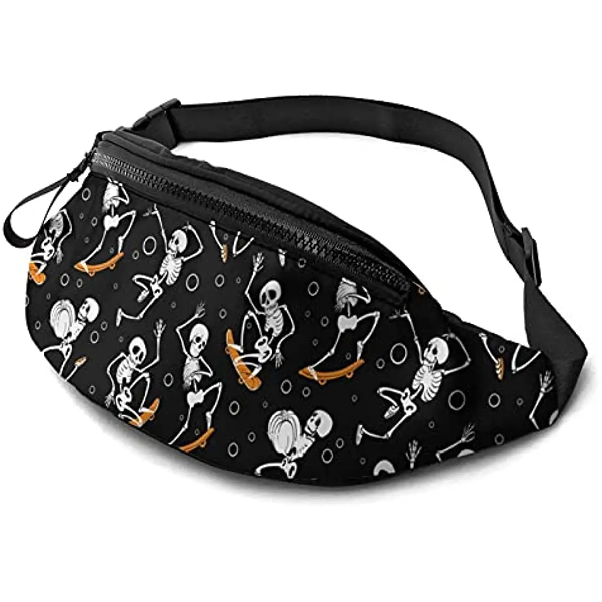 Skull Surf Casual Fanny Pack for Men Women Skateboard Skull Party Waist Bag Pack with Adjustable Belt for Travel Sports Running