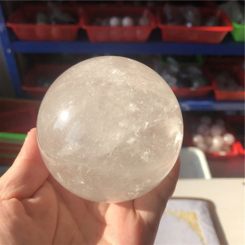 

8cm Natural Rock Clear Quartz Crystal Spheres white crystal ball for sale