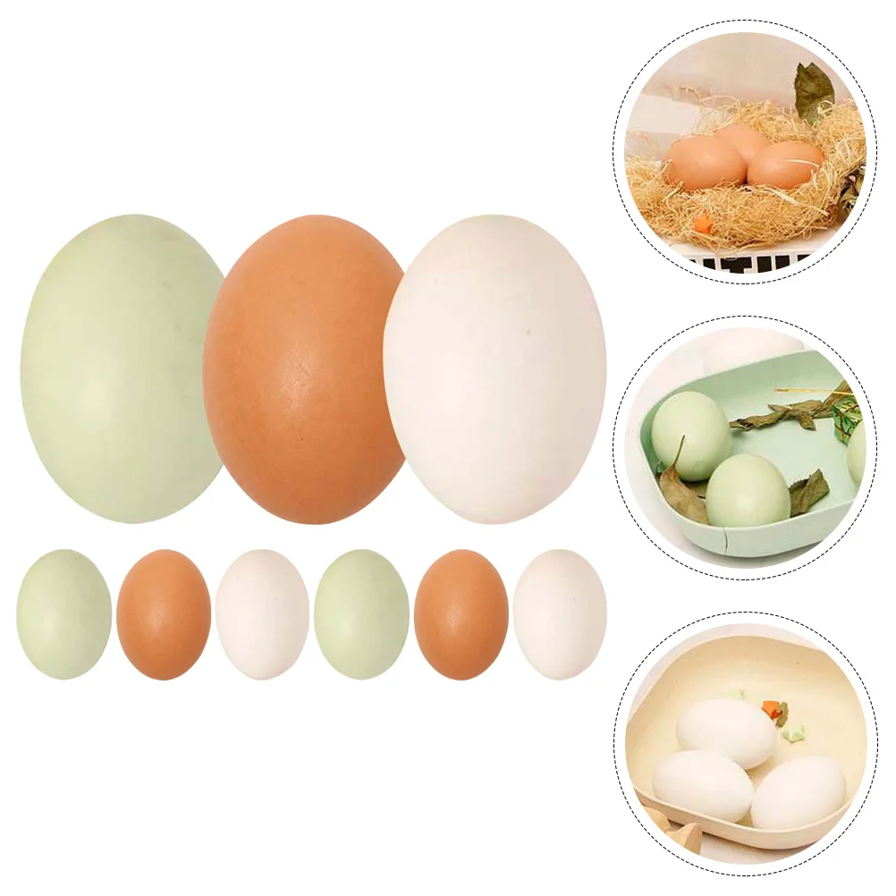 

Easter Egg Eggs Fake Wooden Wood Party Ornament Simulation Decors Diy Garden Funny Kids Bunny Figure Unpainted Craft Ornaments