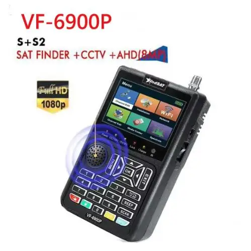 Фото VF-6900 Измеритель спутникового телевидения Приемник спутникового телевидения DVB S2 CCTV AHD & TVI & CVI HD-камера Дисплей Sat Finder VF-6900P VF-6900 Pro №1