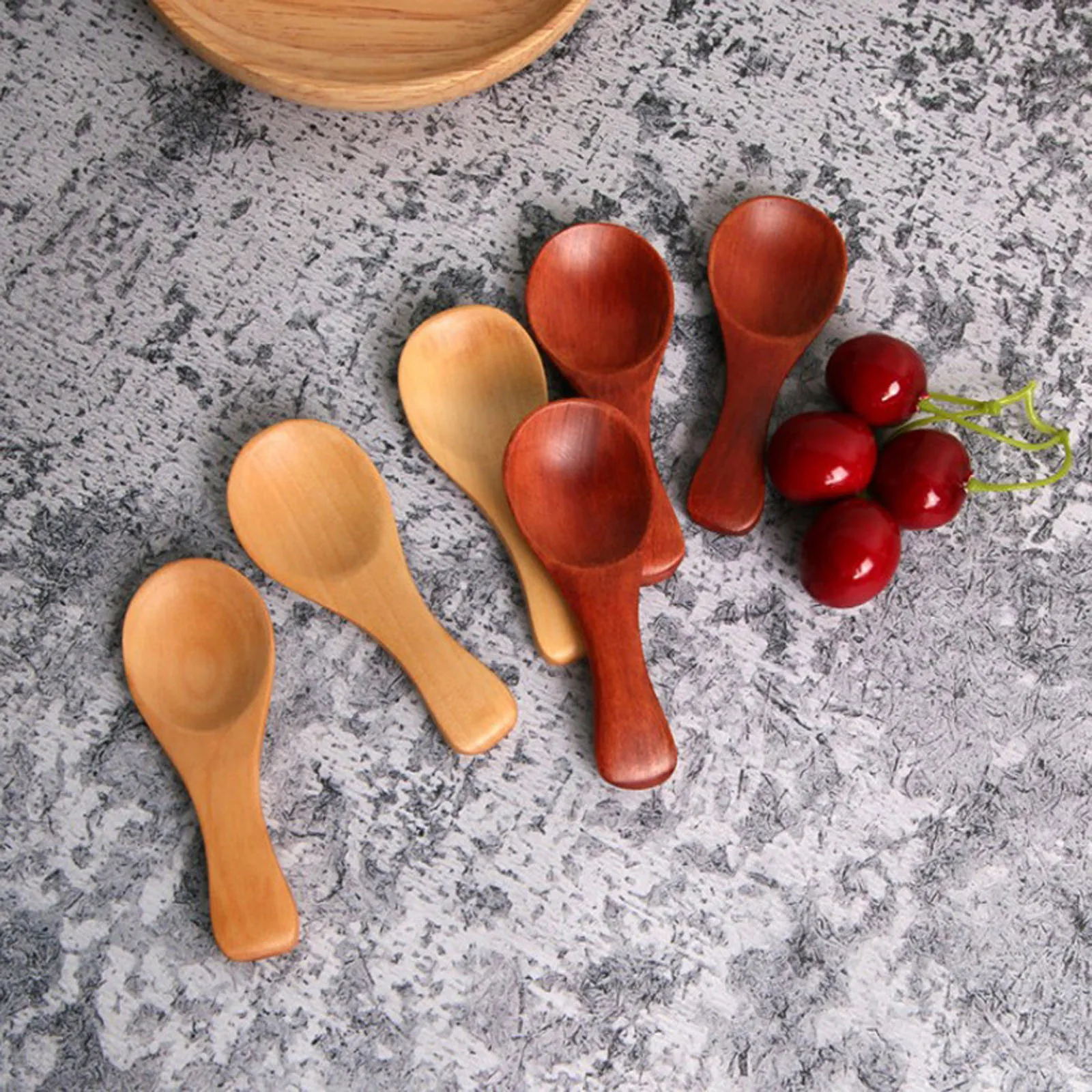 

Маленькая деревянная ложка для соли, ложка для приправ из массива дерева, ложка ручной работы для меда, чая, приправ, конфет, горчицы, 20 шт.