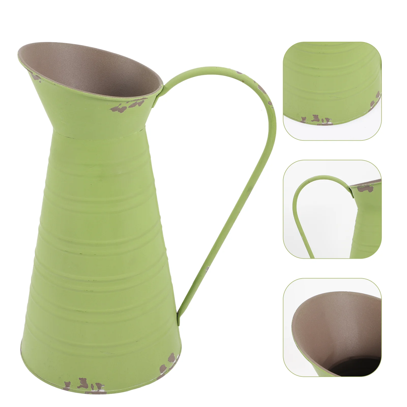 

Vase Flower Jug Pitcher Vintage Tin Flowers Vases Metal Jugs Dried Farmhouse Bucket Shabby Chic Galvanized Floral Kitchen Holder