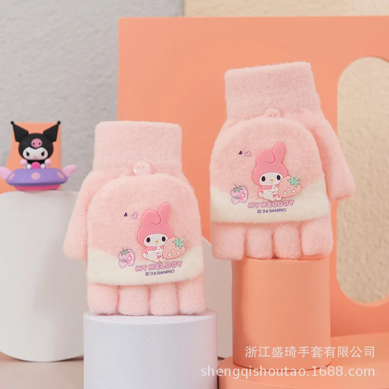 Аниме Девушка Перчатки с пятью пальцами Милый мультяшный студенческий откидной