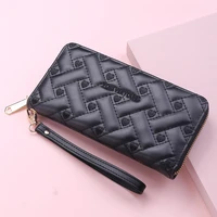 womens wallets sewing thread long purses ladies brand designer pu leather zipper clutch bags money multifunction coin pocket