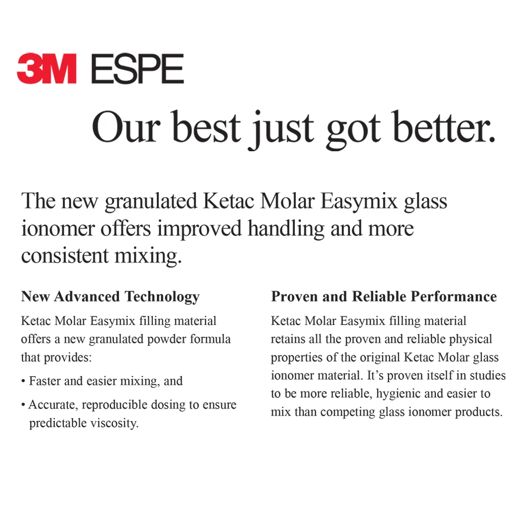 Стоматологические Gic заполняющие материалы Ketac Molar Easymix 3m Super Stronge Glassionomer