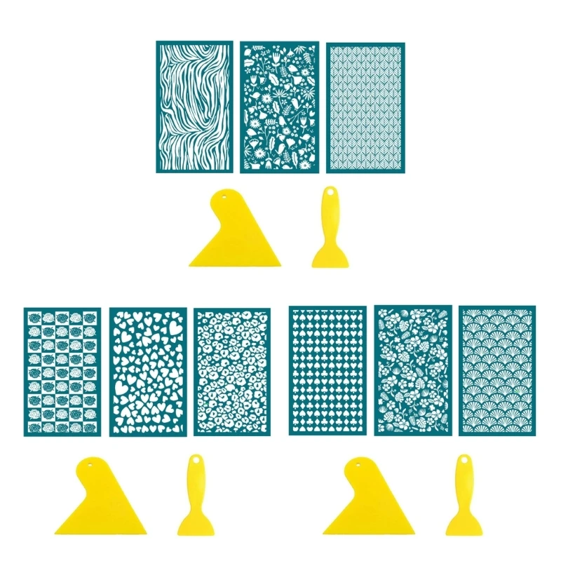 

Многоразовые глиняные трафареты для шелковой ширмы со скребком для изготовления ювелирных изделий из глиняных серег